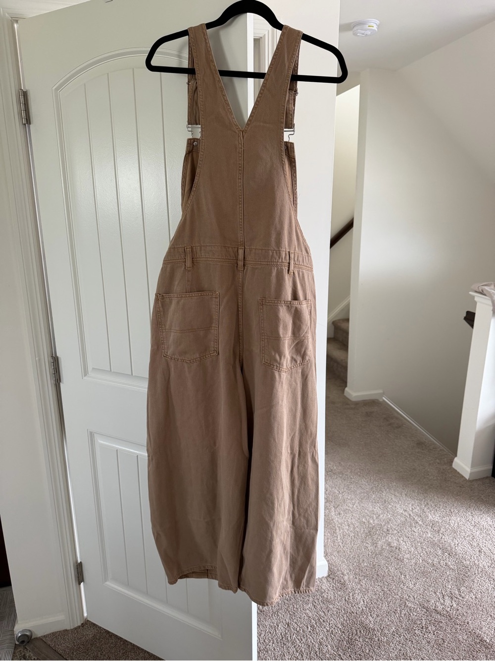 GAP Tan Wide-Leg Overalls LARGE PETITE - Picture 4 of 4
